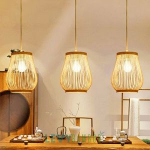 Đèn mây tren đan hình lồng chim – DMT277 – Bamboo Lighting