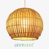 Đèn mây tren đan hình quả địa cầu hở dưới – DMT278 – Bamboo Lighting