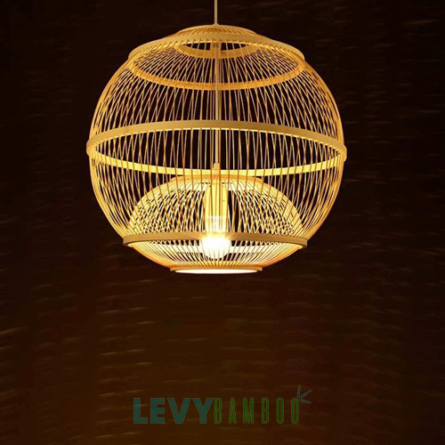 Đèn nan tre hình tròn trang trí khách sạn – DMT281 – Bamboo Lighting
