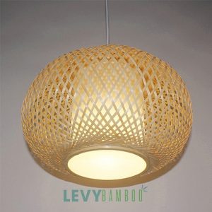Đèn tre đan trang trí gía tốt có lồng vải - DMT303 - Bamboo Lighting