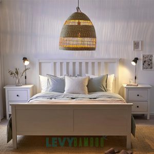 Đèn cói lục bình trang trí cực đẹp - DMT325 - Lê Vy Bamboo
