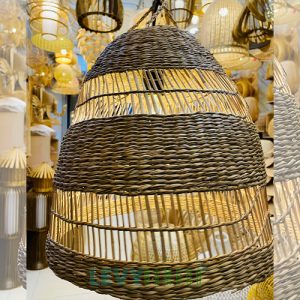 Đèn cói lục bình trang trí cực đẹp - DMT325 - Lê Vy Bamboo