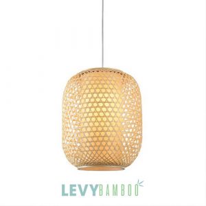 Đèn nan tre đan lồng vải kiểu đan mắt cáo - DMT315 - Bamboo Lighting