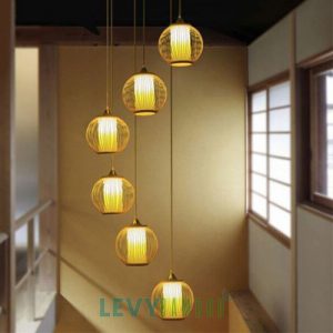 Các mẫu đèn mây tre thả chùm - Bamboo Lighting
