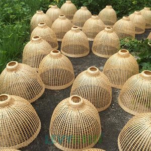 Đèn mây tre đan thả trần trang trí quán bún đậu - DMT307 - Bamboo Lighting